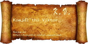 Komjáthi Viktor névjegykártya